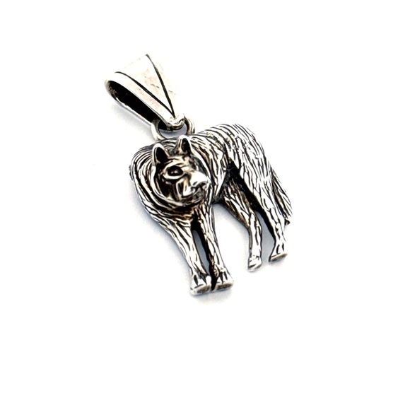 Vintage 925 Sterling Silver Wolf Pendant - Picture 4 of 9